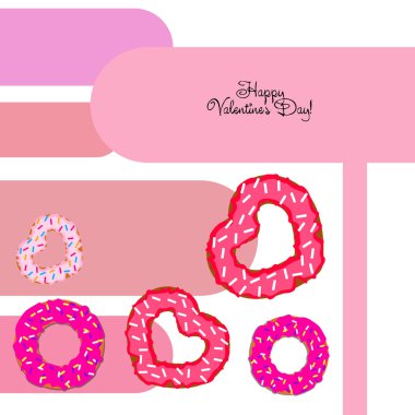 Sevgililer günü, kalp poğaça, tebrik kartı, vektör arka plan