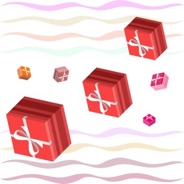 Sevgililer günü, hediye, tebrik kartı, vektör arka plan