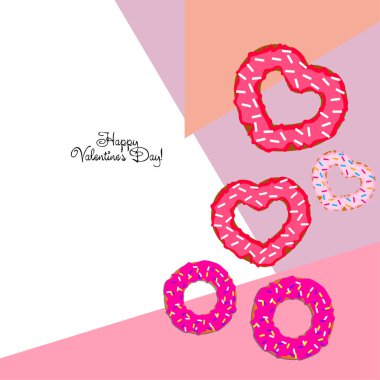 Sevgililer günü, kalp poğaça, tebrik kartı, vektör arka plan