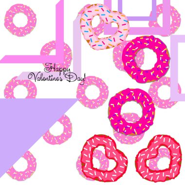 Sevgililer günü, kalp poğaça, tebrik kartı, vektör arka plan