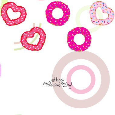 Sevgililer günü, kalp poğaça, tebrik kartı, vektör arka plan