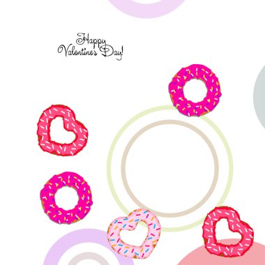 Sevgililer günü, kalp poğaça, tebrik kartı, vektör arka plan