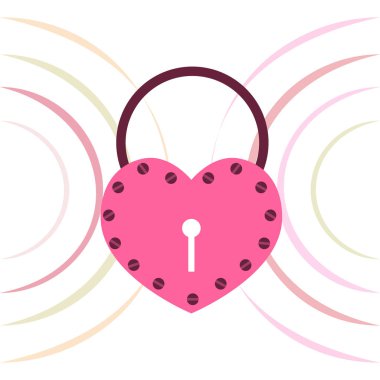 Sevgililer günü, kupa, kilit, dudaklar, kalp, vektör arka plan