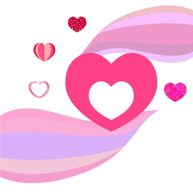 Sevgililer günü, kalp, tebrik kartı, vektör arka plan