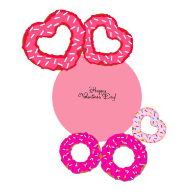 Sevgililer günü, kalp poğaça, tebrik kartı, vektör arka plan