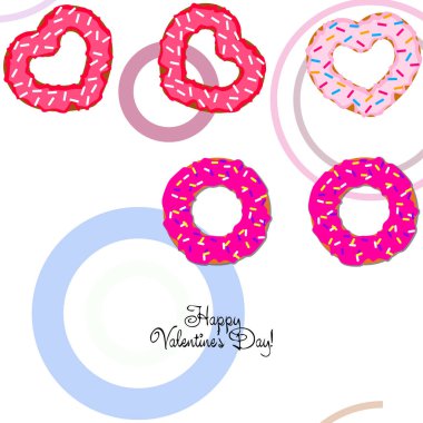 Sevgililer günü, kalp poğaça, tebrik kartı, vektör arka plan