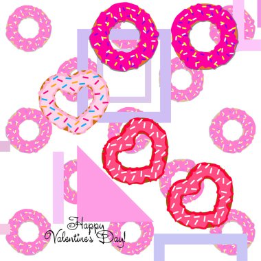 Sevgililer günü, kalp poğaça, tebrik kartı, vektör arka plan