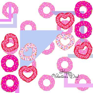 Sevgililer günü, kalp poğaça, tebrik kartı, vektör arka plan