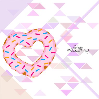 Sevgililer günü, kalp poğaça, tebrik kartı, vektör arka plan