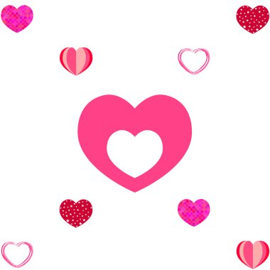 Sevgililer günü, kalp, tebrik kartı, vektör arka plan