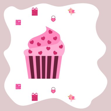 St. Valentine's Day için kutlama öğeleri kümesi. Beyaz arka plan üzerinde izole düz vektör çizim