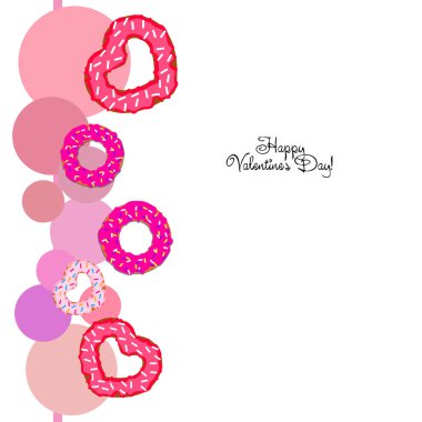 Sevgililer günü, kalp poğaça, tebrik kartı, vektör arka plan