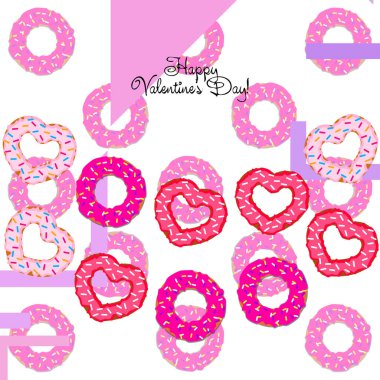 Sevgililer günü, kalp poğaça, tebrik kartı, vektör arka plan