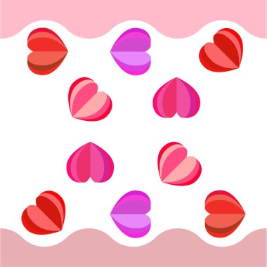 Sevgililer günü, kalp, tebrik kartı, vektör arka plan