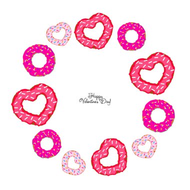 Sevgililer günü, kalp poğaça, tebrik kartı, vektör arka plan