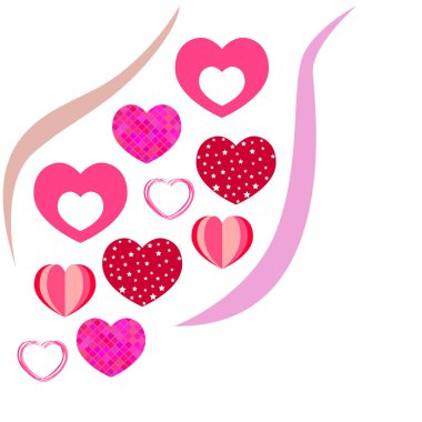 Sevgililer günü, kalp, tebrik kartı, vektör arka plan