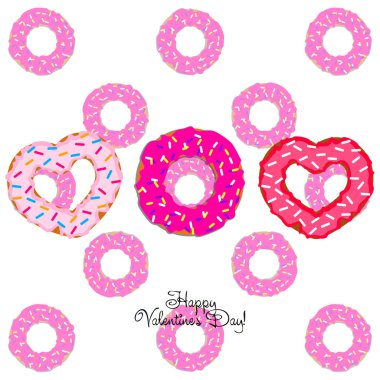 Sevgililer günü, kalp poğaça, tebrik kartı, vektör arka plan