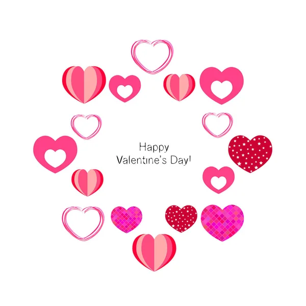 Dia Dos Namorados Coração Cartão Saudação Fundo Vetorial — Vetor de Stock