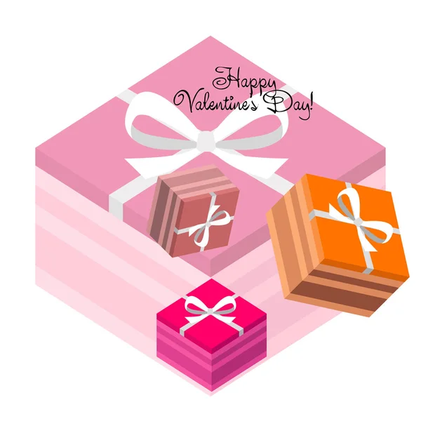 Valentine Day Geschenk Wenskaart Vector Achtergrond — Stockvector