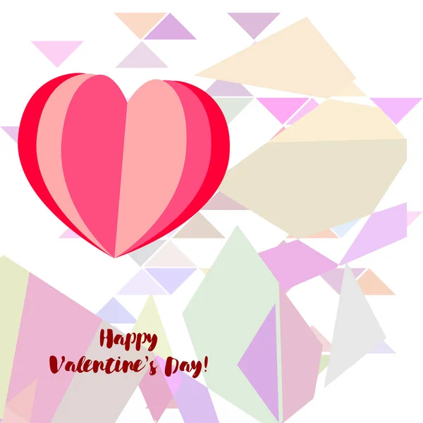 Día San Valentín Corazón Tarjeta Felicitación Vector Fondo — Vector de stock