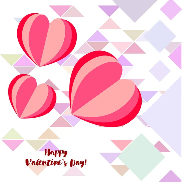 Saint Valentin Coeur Carte Vœux Fond Vectoriel — Image vectorielle