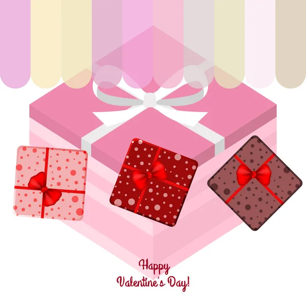 Saint Valentin Cadeau Carte Voeux Fond Vectoriel — Image vectorielle