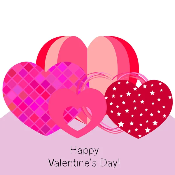Día San Valentín Corazón Tarjeta Felicitación Vector Fondo — Archivo Imágenes Vectoriales