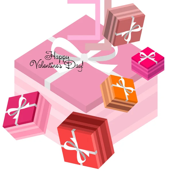 Saint Valentin Cadeau Carte Voeux Fond Vectoriel — Image vectorielle