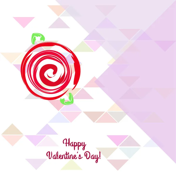 Valentine Day Trandafir Floare Felicitare Fundal Vectorial — Vector de stoc