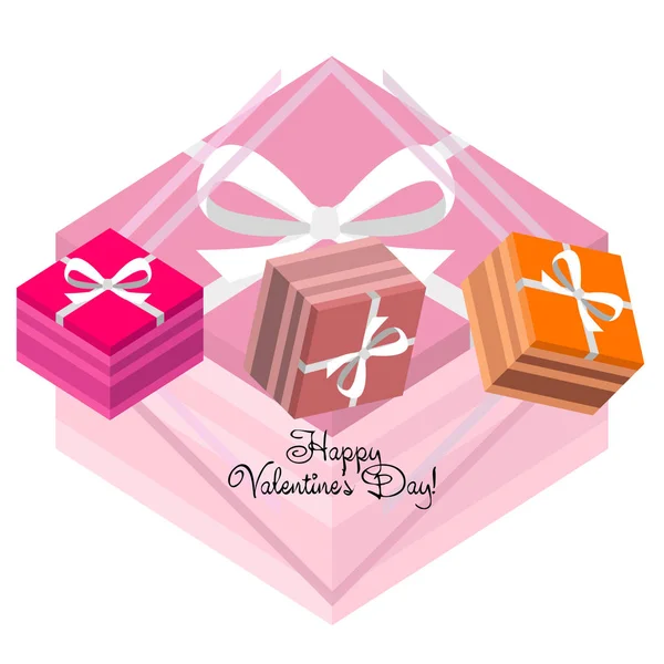 Valentine Day Geschenk Wenskaart Vector Achtergrond — Stockvector