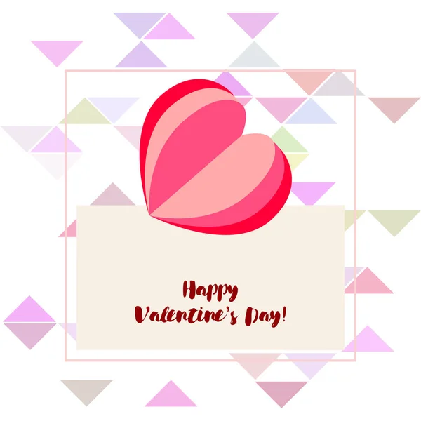 Día San Valentín Corazón Tarjeta Felicitación Vector Fondo — Vector de stock