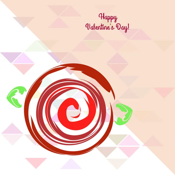 San Valentín Rosa Flor Tarjeta Felicitación Vector Fondo — Vector de stock