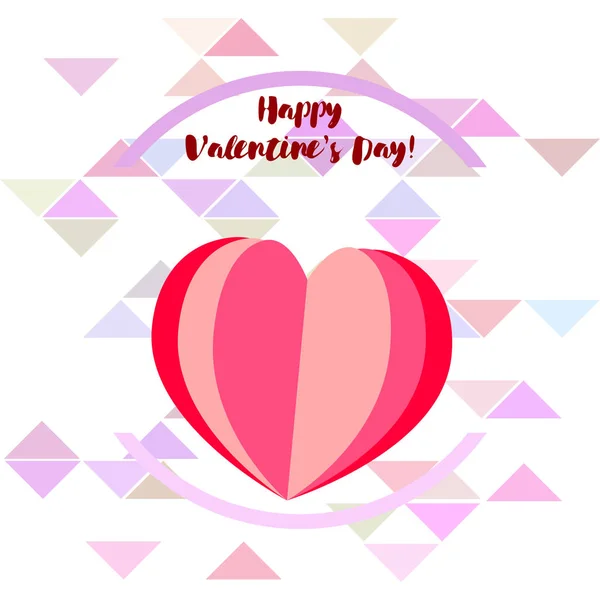 Día San Valentín Corazón Tarjeta Felicitación Vector Fondo — Vector de stock