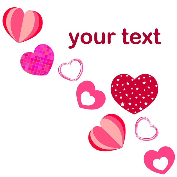 Valentine Day Heart Greeting Card Vector Background — Stock Vector