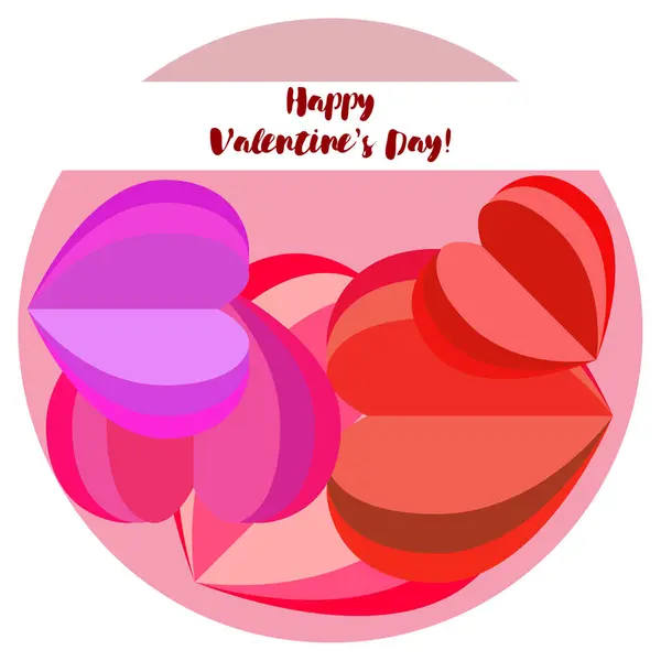 Den Svatého Valentýna Srdce Blahopřání Vektorové Pozadí — Stockový vektor