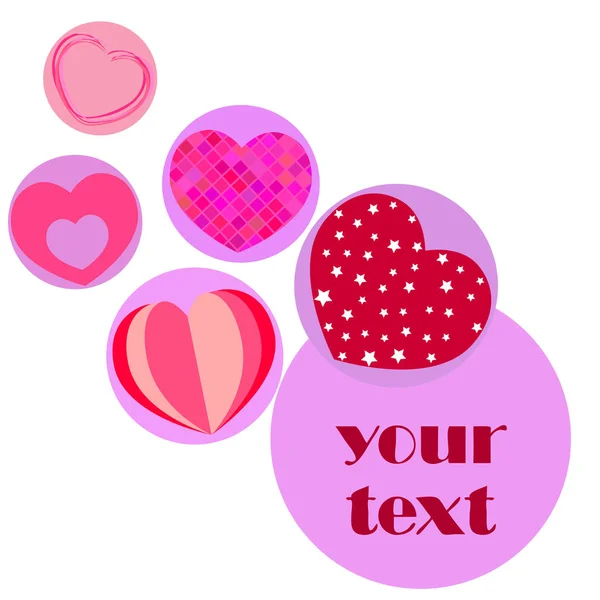 Valentine Day Heart Greeting Card Vector Background — Stock Vector