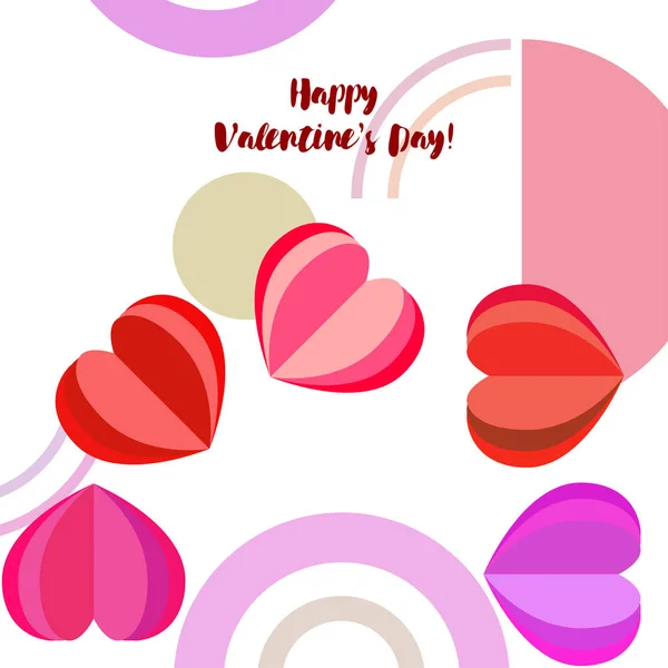 Día San Valentín Corazón Tarjeta Felicitación Vector Fondo — Vector de stock