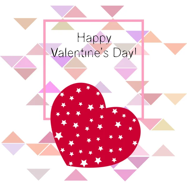 Día San Valentín Corazón Tarjeta Felicitación Vector Fondo — Vector de stock