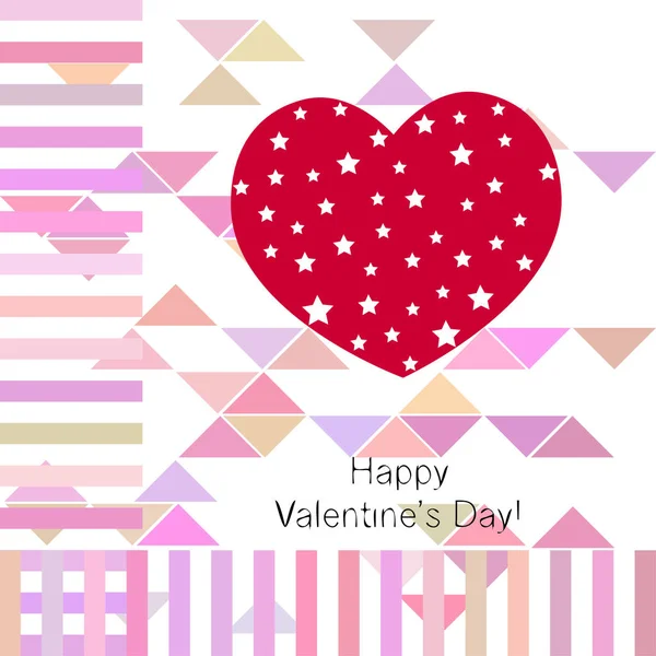 Día San Valentín Corazón Tarjeta Felicitación Vector Fondo — Archivo Imágenes Vectoriales