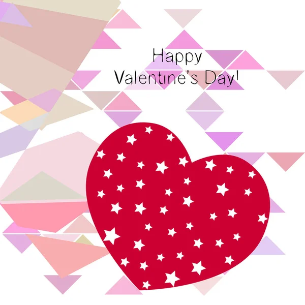 Valentine Day Heart Greeting Card Vector Background — Stock Vector