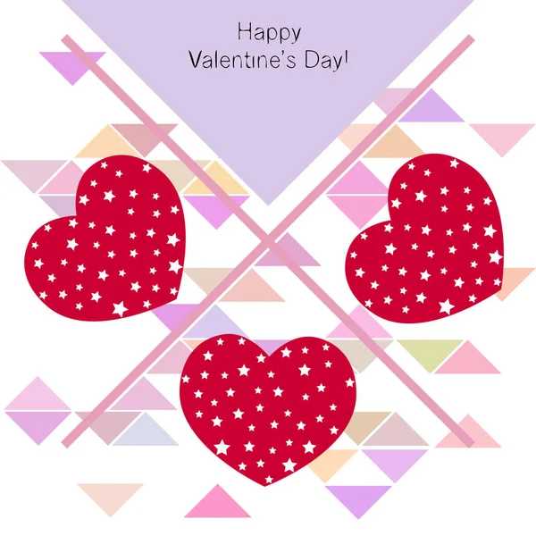 Valentine Day Heart Greeting Card Vector Background — Stock Vector