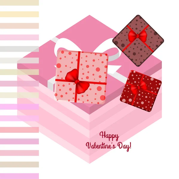 Valentine Day Gift Greeting Card Vector Background — Stock Vector