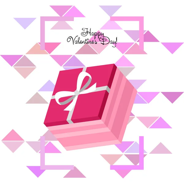 Día San Valentín Regalo Tarjeta Felicitación Vector Fondo — Vector de stock