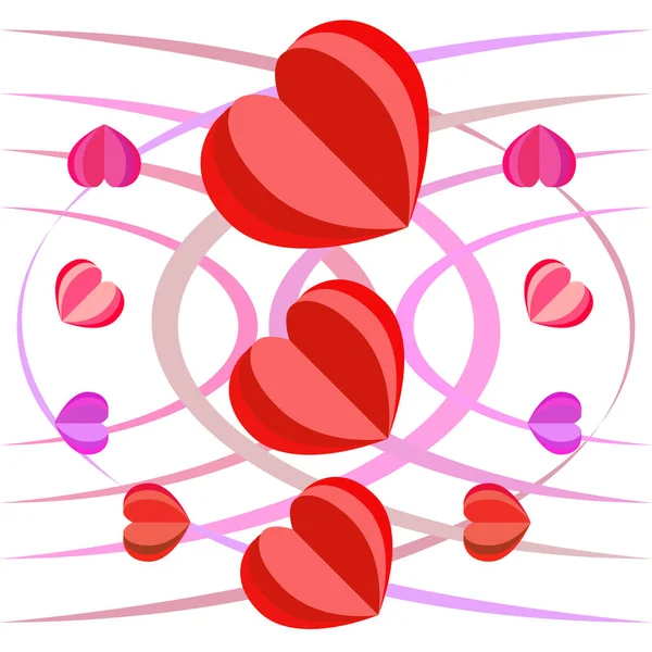 Valentinstag Herz Grußkarte Vektorhintergrund — Stockvektor
