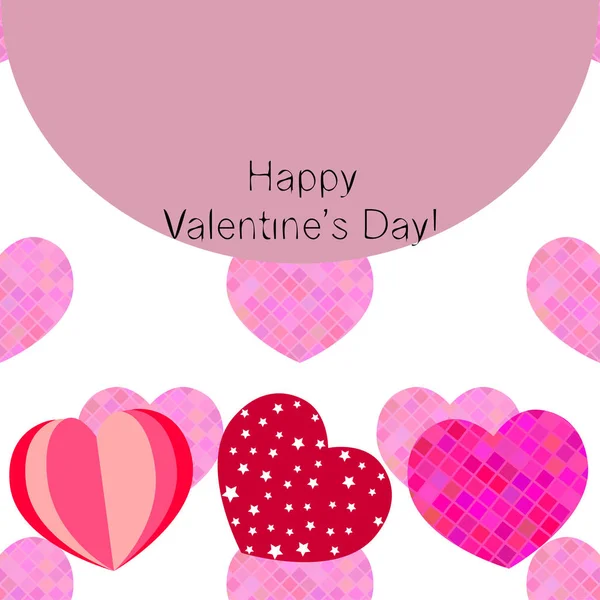 Día San Valentín Corazón Tarjeta Felicitación Vector Fondo — Archivo Imágenes Vectoriales