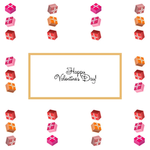 Valentine Day Gift Greeting Card Vector Background — Stock Vector