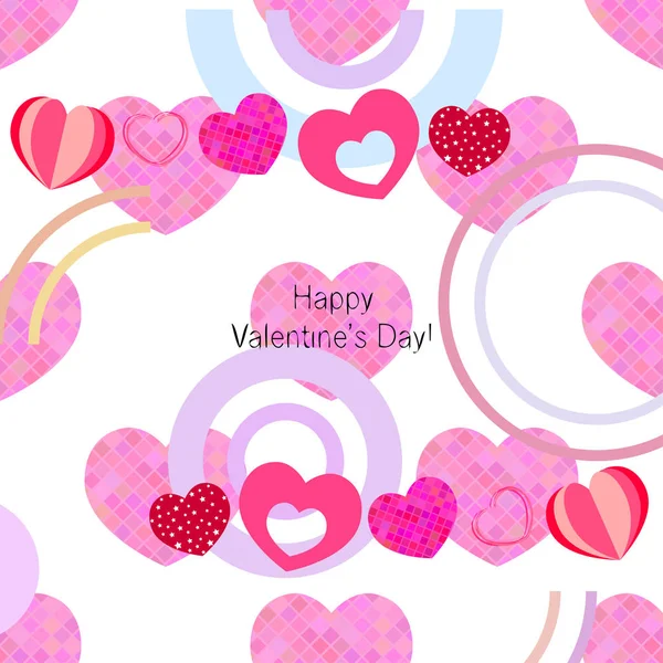 Día San Valentín Corazón Tarjeta Felicitación Vector Fondo — Vector de stock