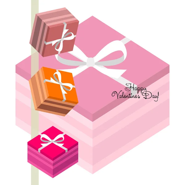 Valentine Day Geschenk Wenskaart Vector Achtergrond — Stockvector