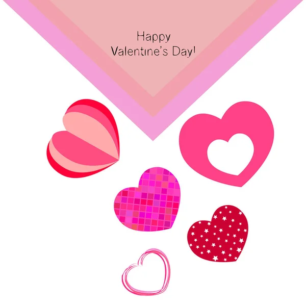 Día San Valentín Corazón Tarjeta Felicitación Vector Fondo — Vector de stock