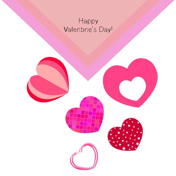 Valentine Day Heart Greeting Card Vector Background — Stock Vector